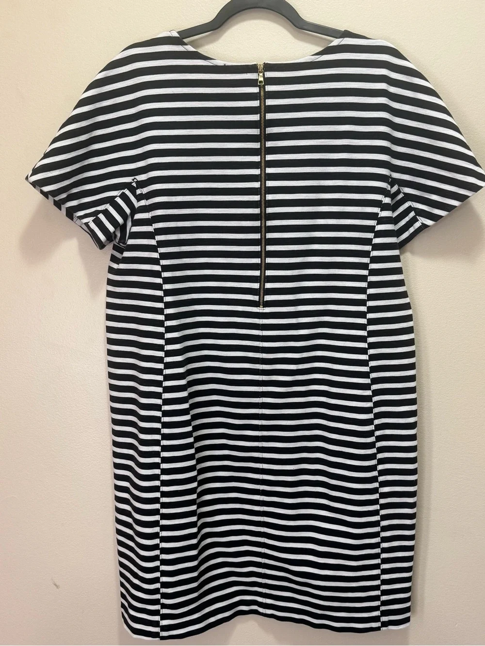 J.Crew Black & White Striped Shift Dress - Size XL